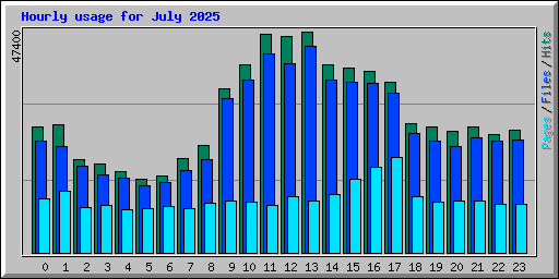 Hourly usage for July 2025