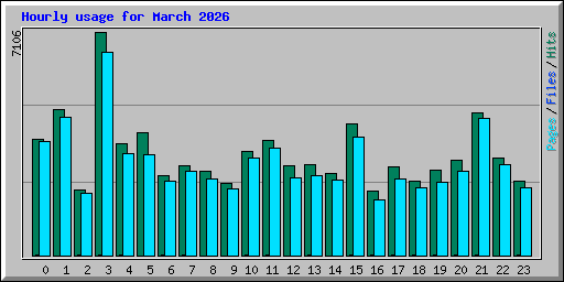 Hourly usage for March 2026
